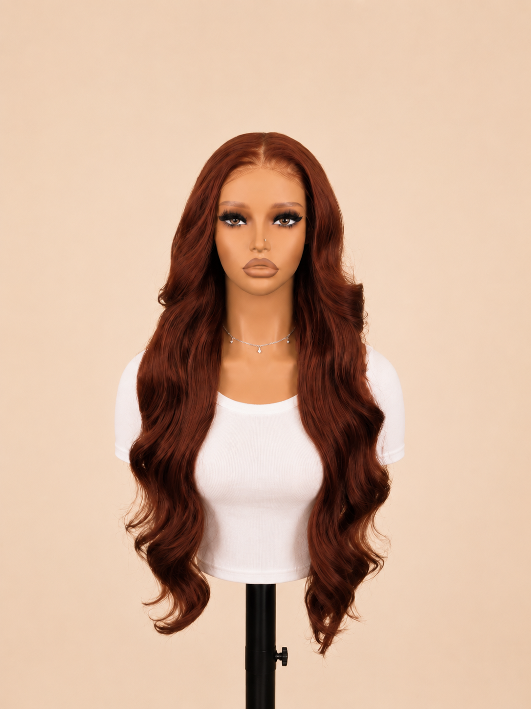 26" Reddish Brown Body Wave Wig | 13x6 Lace Frontal