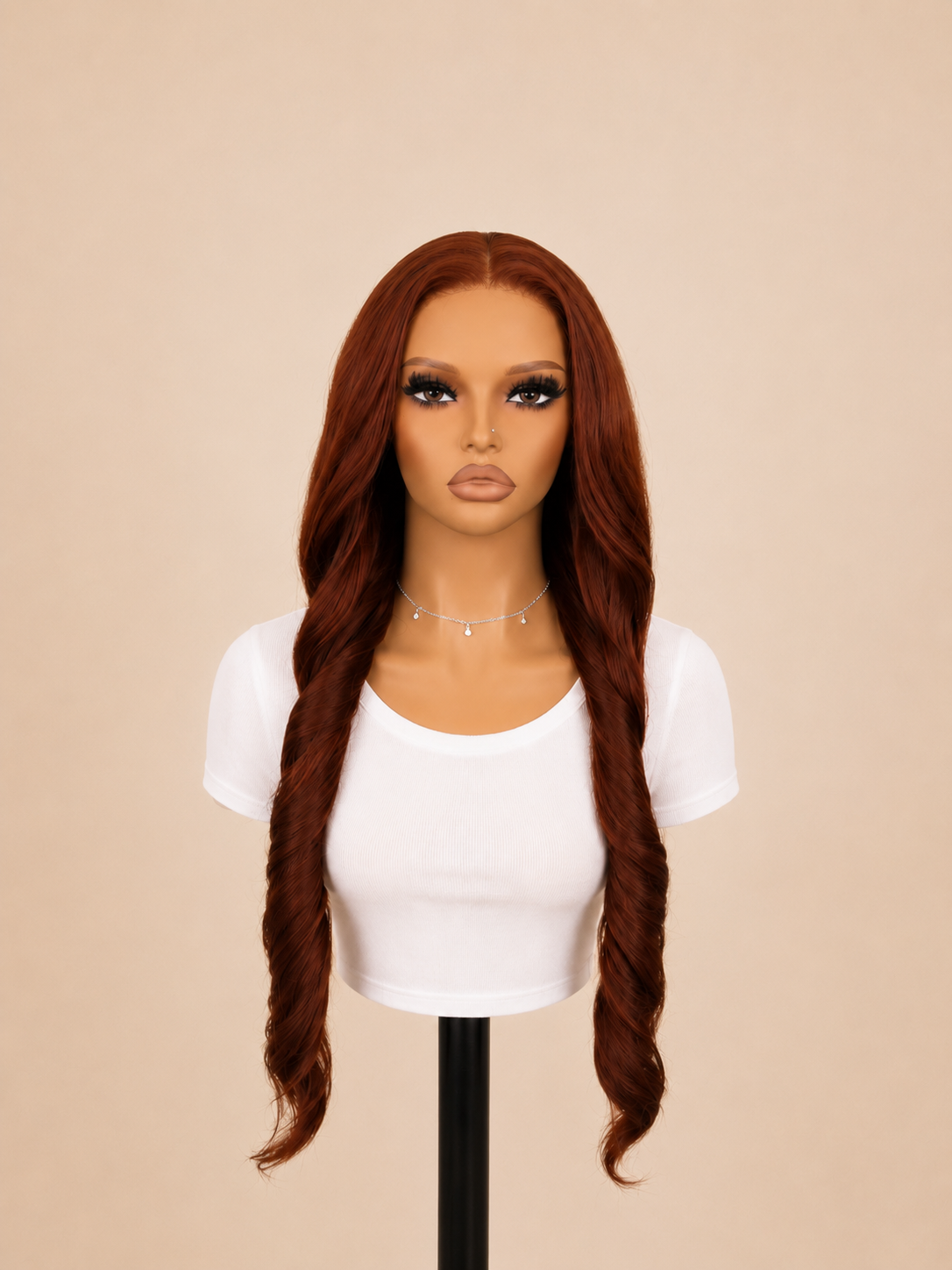 26" Reddish Brown Body Wave Wig | 13x6 Lace Frontal