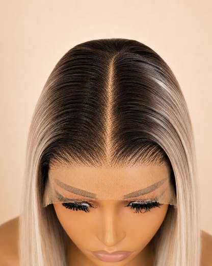 10" Dark Root Blonde Bob Wig – 13x6 HD Lace